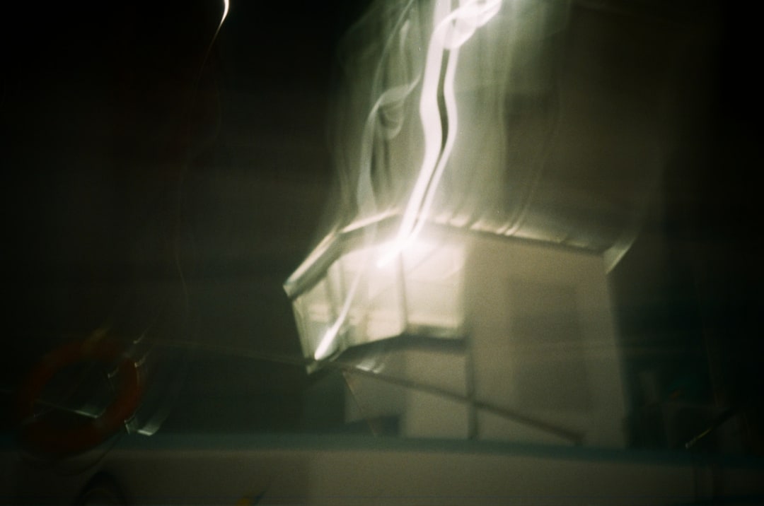 Lifeguard Tower in Abstract Light. Shot with Olympus XA-1