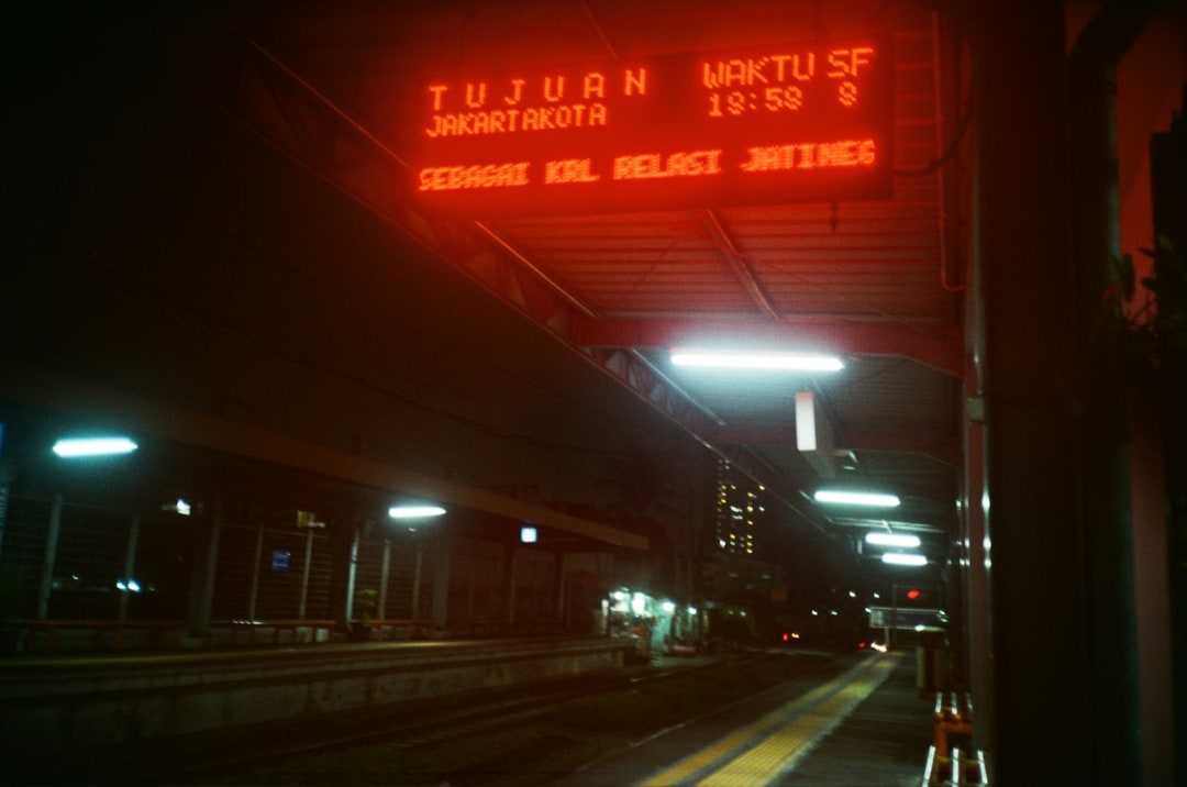 Night Departure to Jakarta Kota Station. Shot with Olympus XA-1